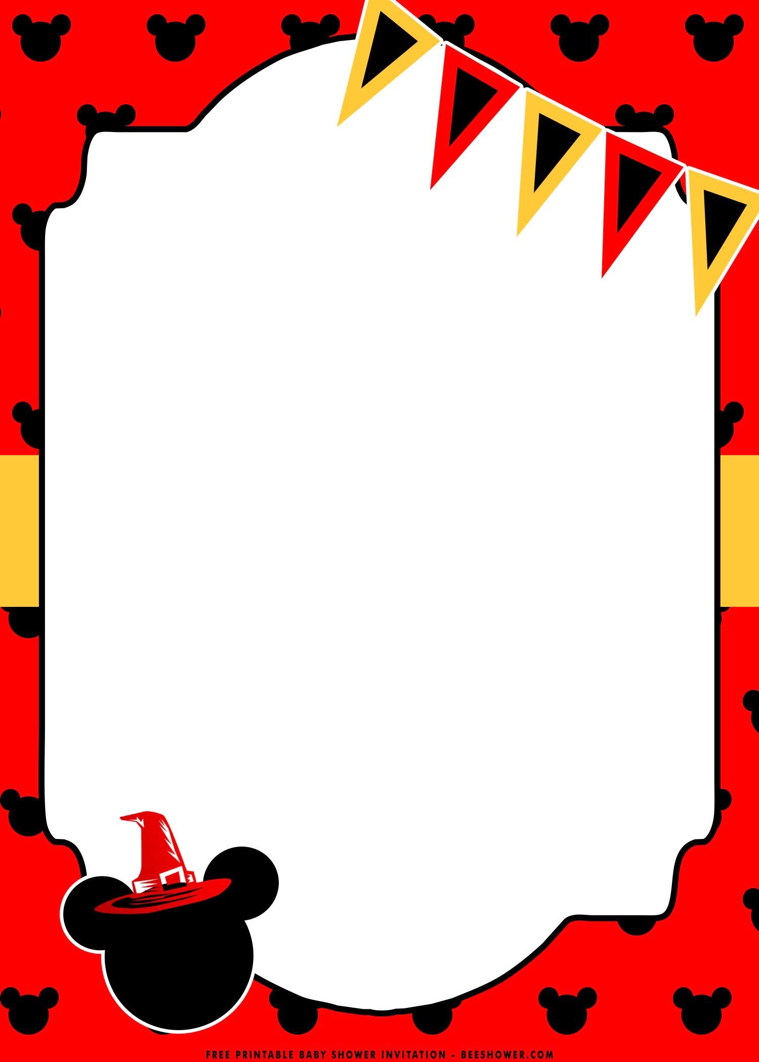 Printable Blank Mickey Mouse Invitation Template
