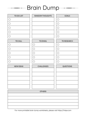 Printable Brain Dump Worksheet Templates For Your Bullet Journal In PDF 
