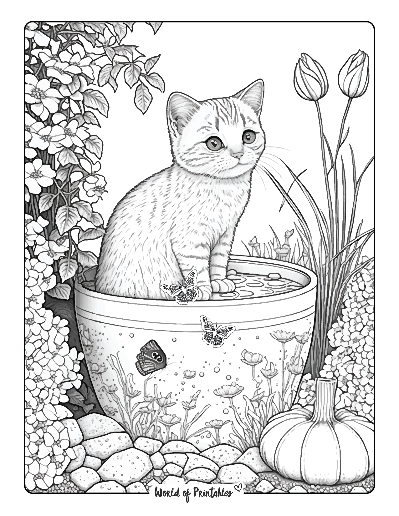 free cat printable coloring pages