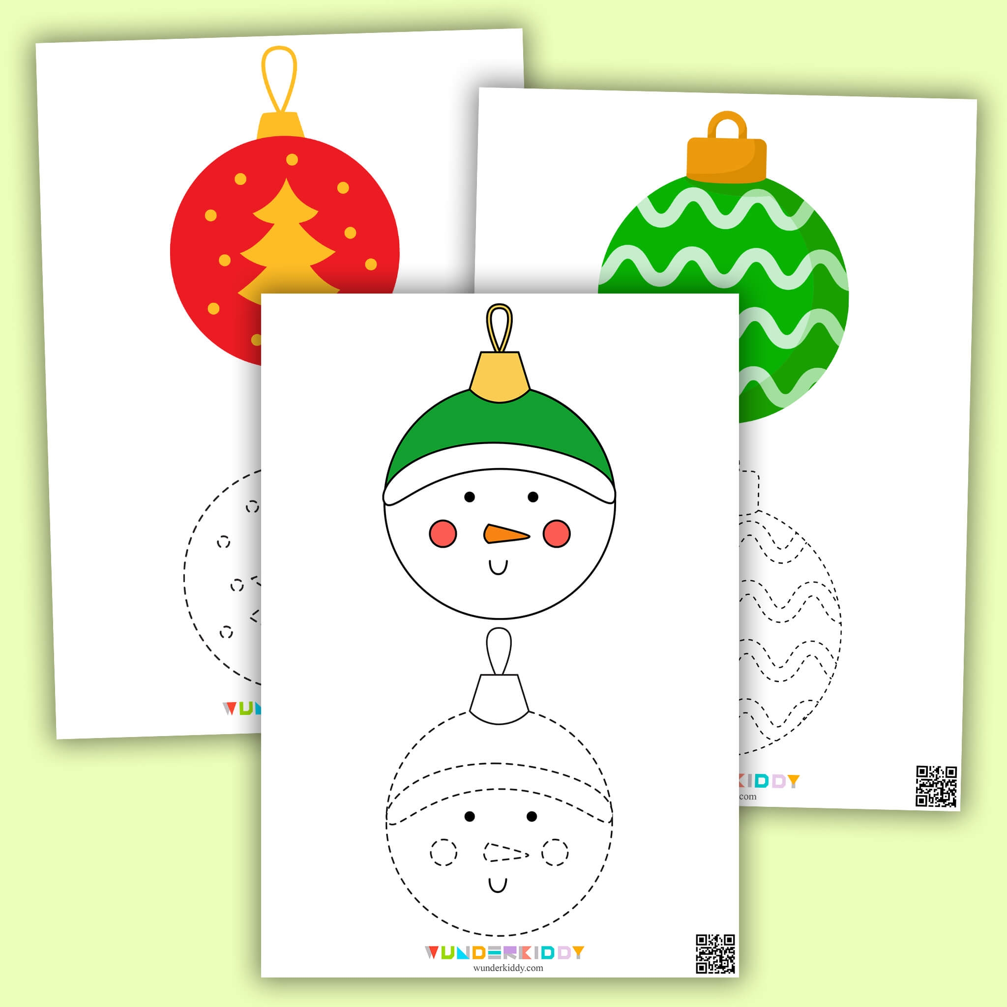 Printable Christmas Trace And Color Worksheet For Kids