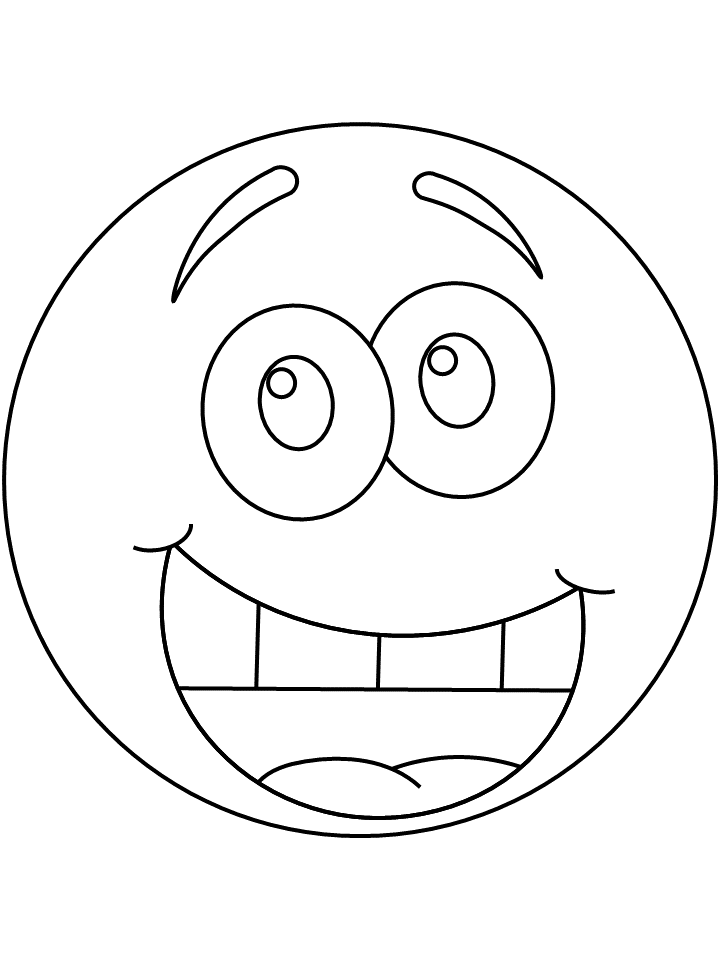 Printable Coloring Page Happy Emotion