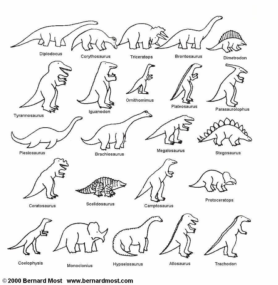 printable dinosaur pictures with names pdf