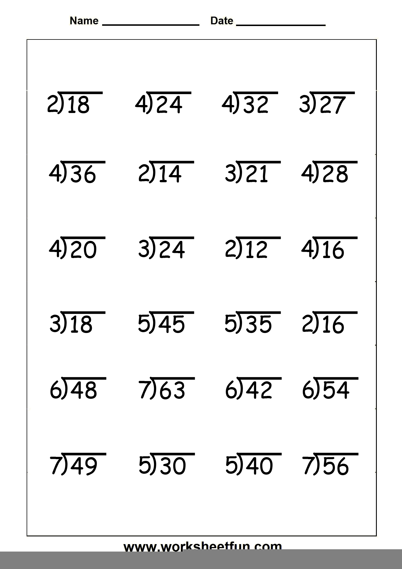 Printable Division Worksheets For 5Th Grade Printable PDF Template