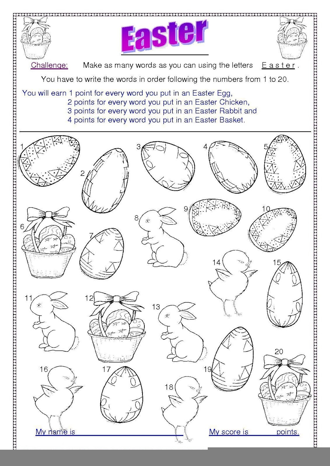 Printable Easter Worksheets Pdf Printable Worksheets