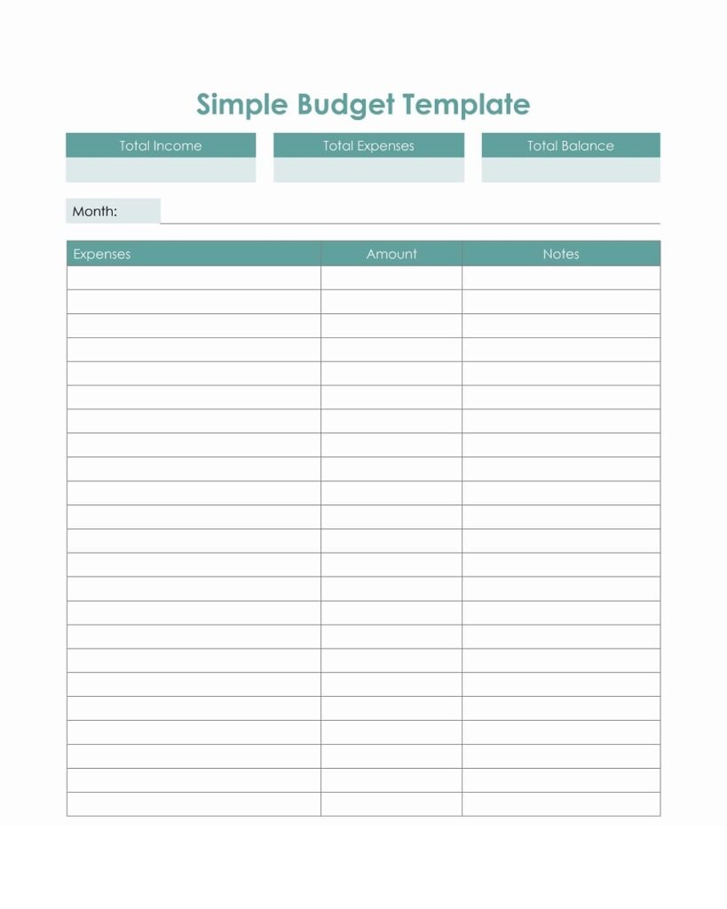Printable Free Monthly Budget Template Free Download And Print For You