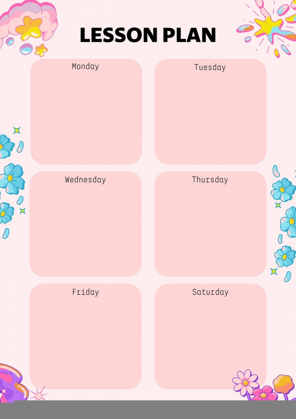 Printable Free Weekly Lesson Plan Template FREE Printable HQ