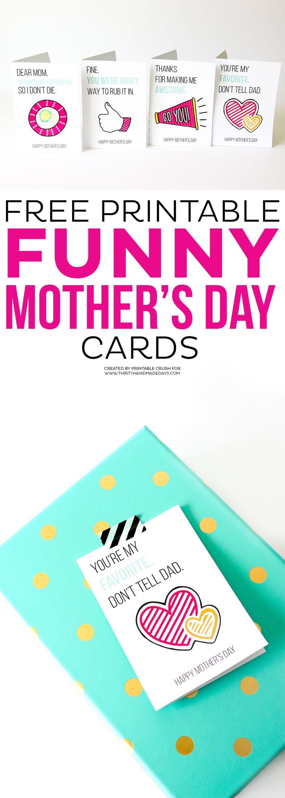 funny printable mother's day card