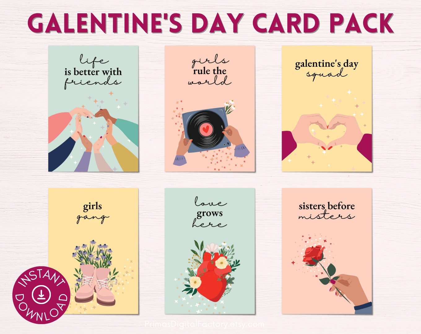 galentines day card printable