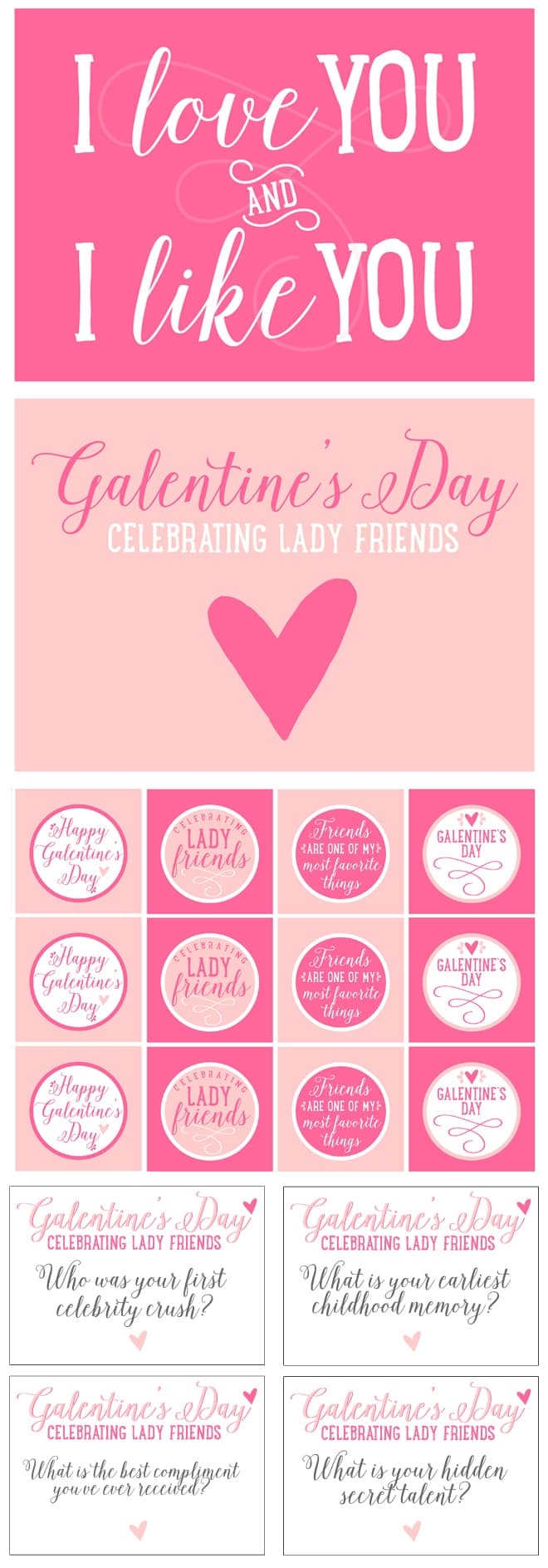 Printable Galentines Day Cards