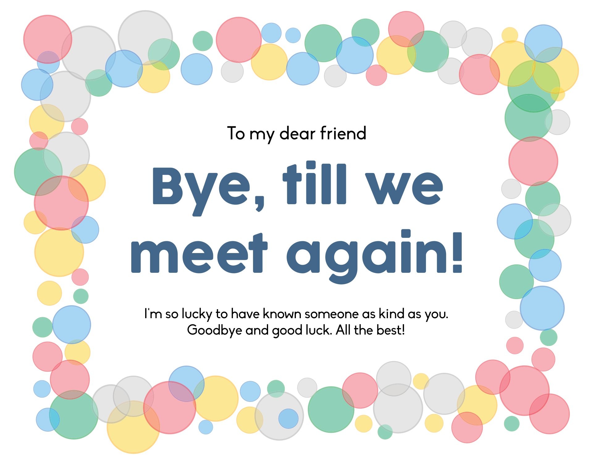 Printable Goodbye Cards