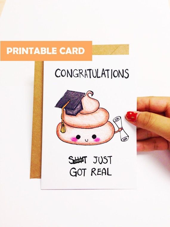 Printable Graduation Card Funny Funny Graduation Card Cute Graduation 