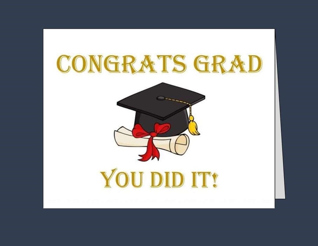 Printable GRADUATION Card Instant Download Congrats Grad Pdf 