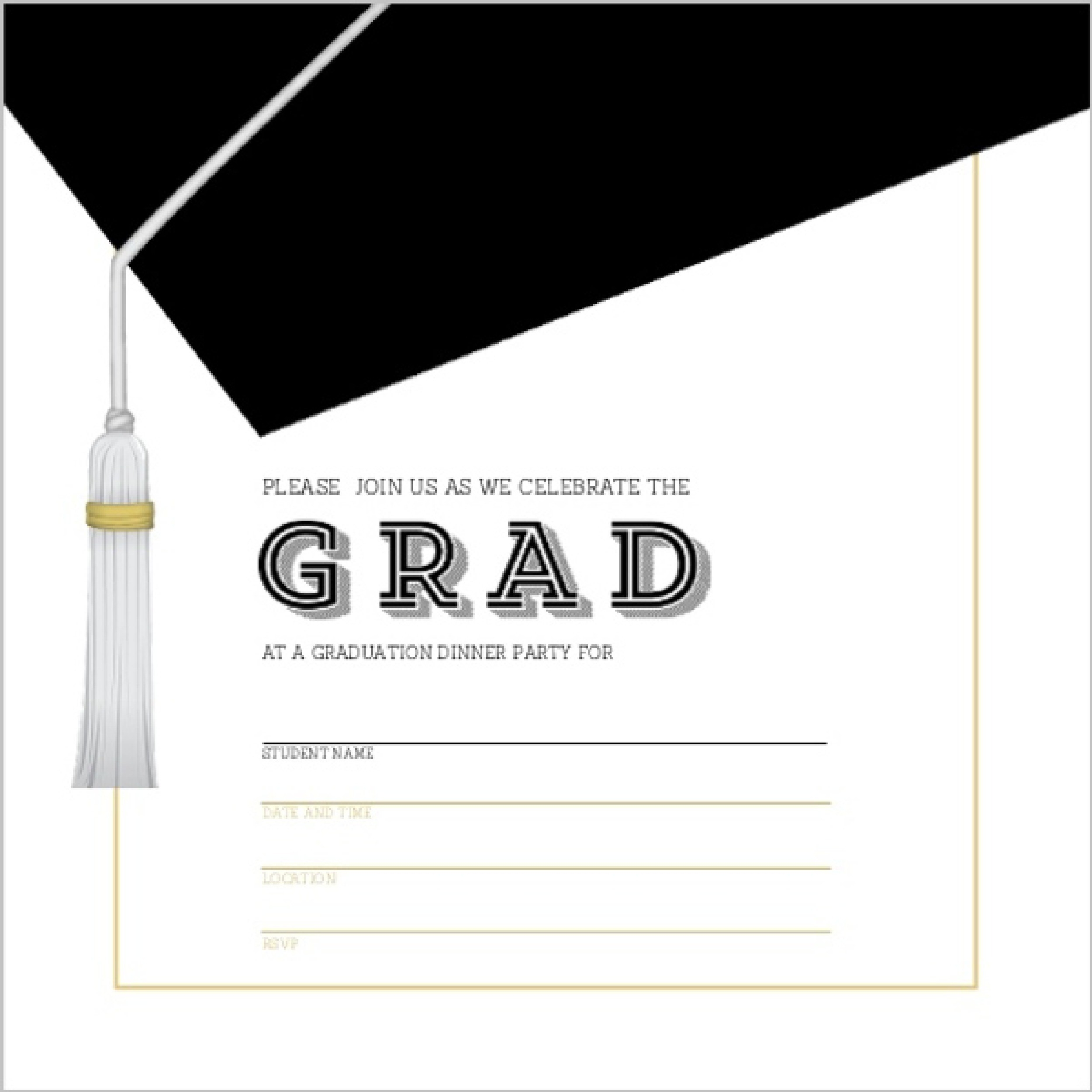 blank graduation party invitation template