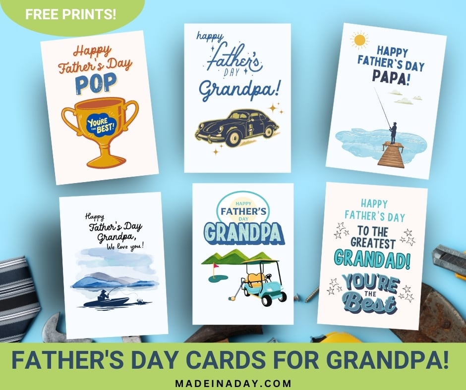 Printable Grandad Fathers Day Card Set Made In A Day