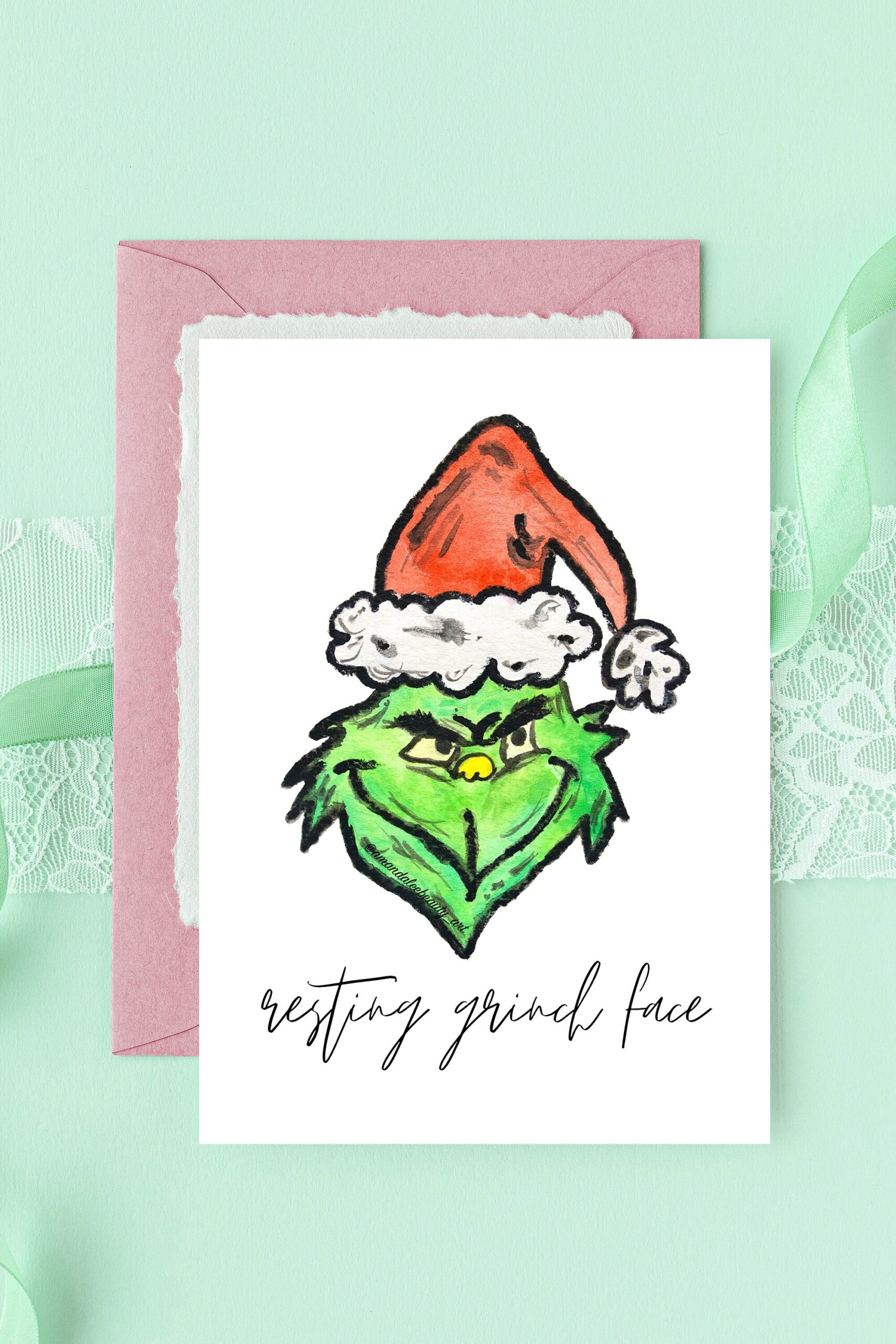 grinch christmas card printable