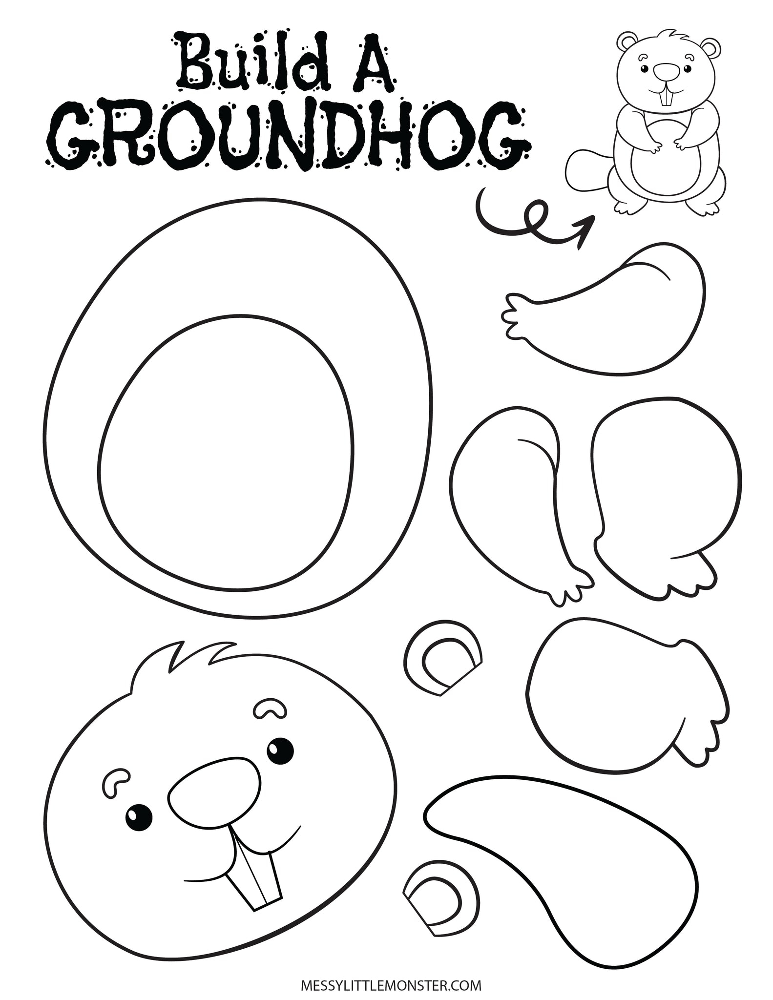 Printable Groundhog Day Crafts Messy Little Monster Shop Worksheets