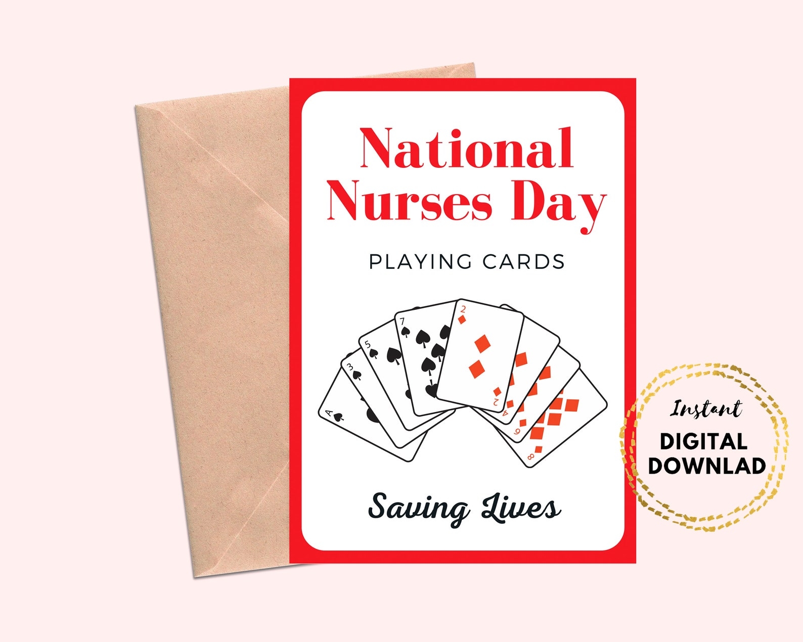 Printable Happy Nurses Day Greeting Card National Nurses Week Playing