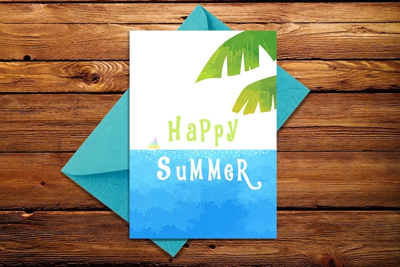 Printable Happy Summer Card Printable Card Digital Card Instant