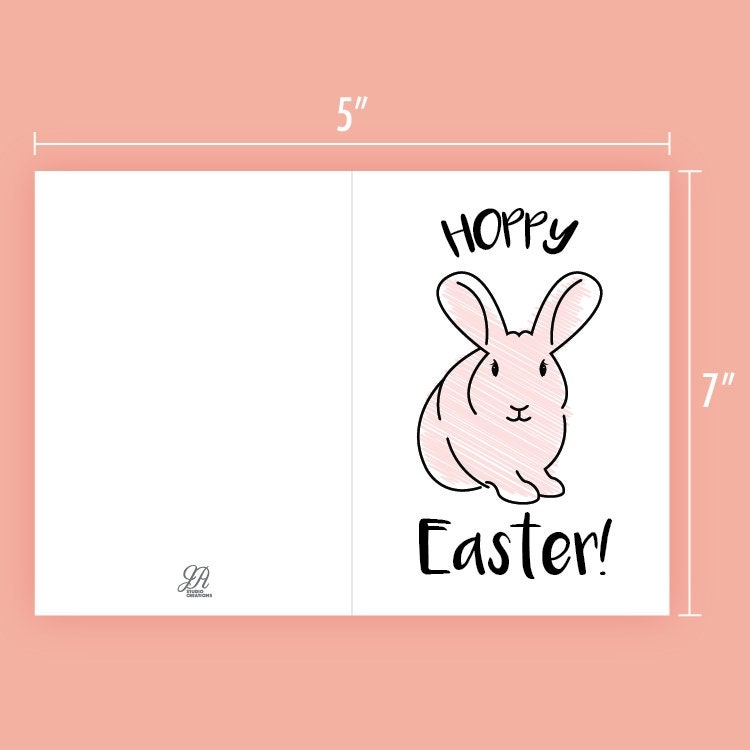 Printable HOPPY Easter Card Printable Spring Card Digital Easter Card 