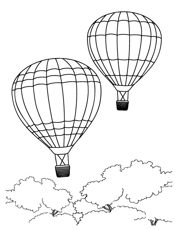 printable coloring pages hot air balloons