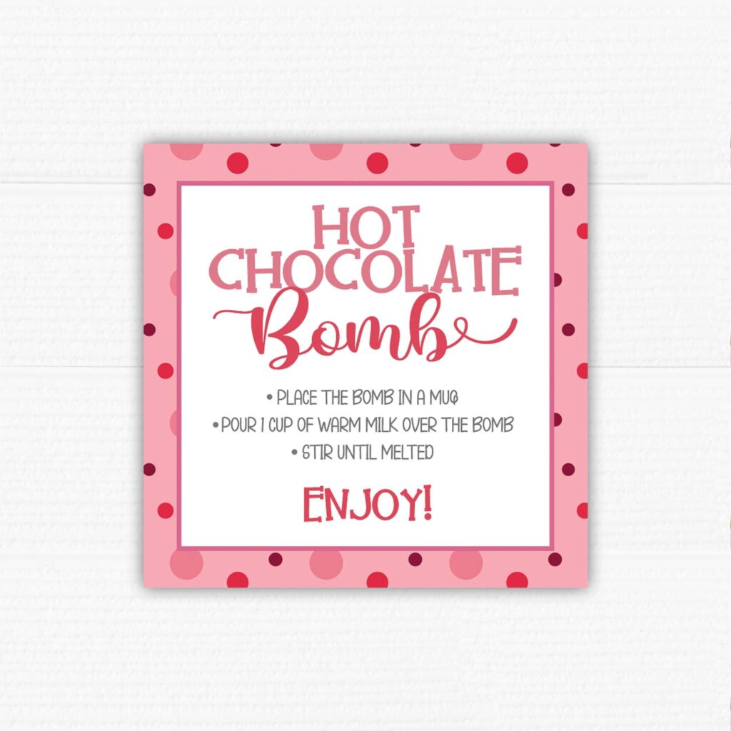 Printable Hot Chocolate Bomb Instructions Printable Square Etsy