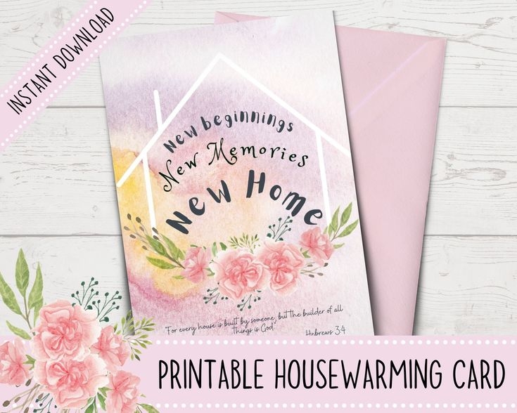 Printable Housewarming Card Christian Housewarming Card Printable 
