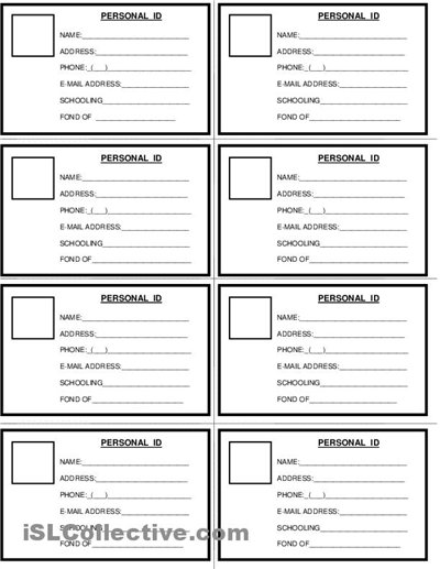 Printable Id Card Template Template Business PSD Excel Word PDF