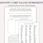 Printable Identify Core Values Worksheet Values Discovery Sheet Core