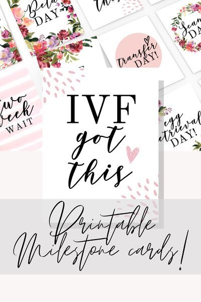 Printable IVF Milestone Cards Digital Download Milestone Cards IVF 