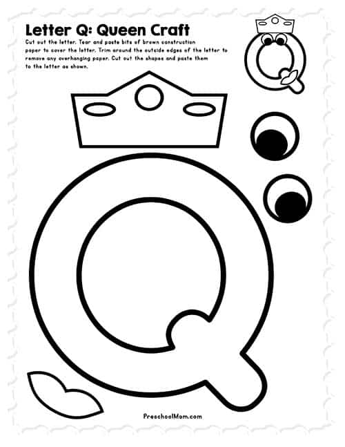 Printable Letter Q Craft