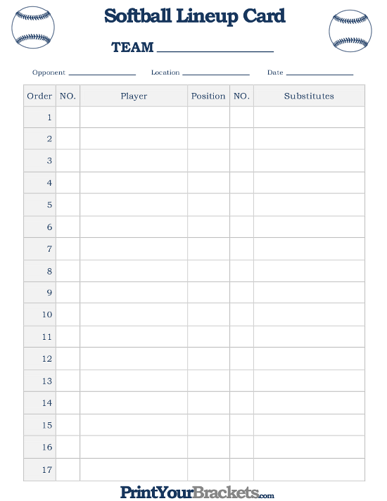 Printable Lineup Cards Softball Printable New Year Banners