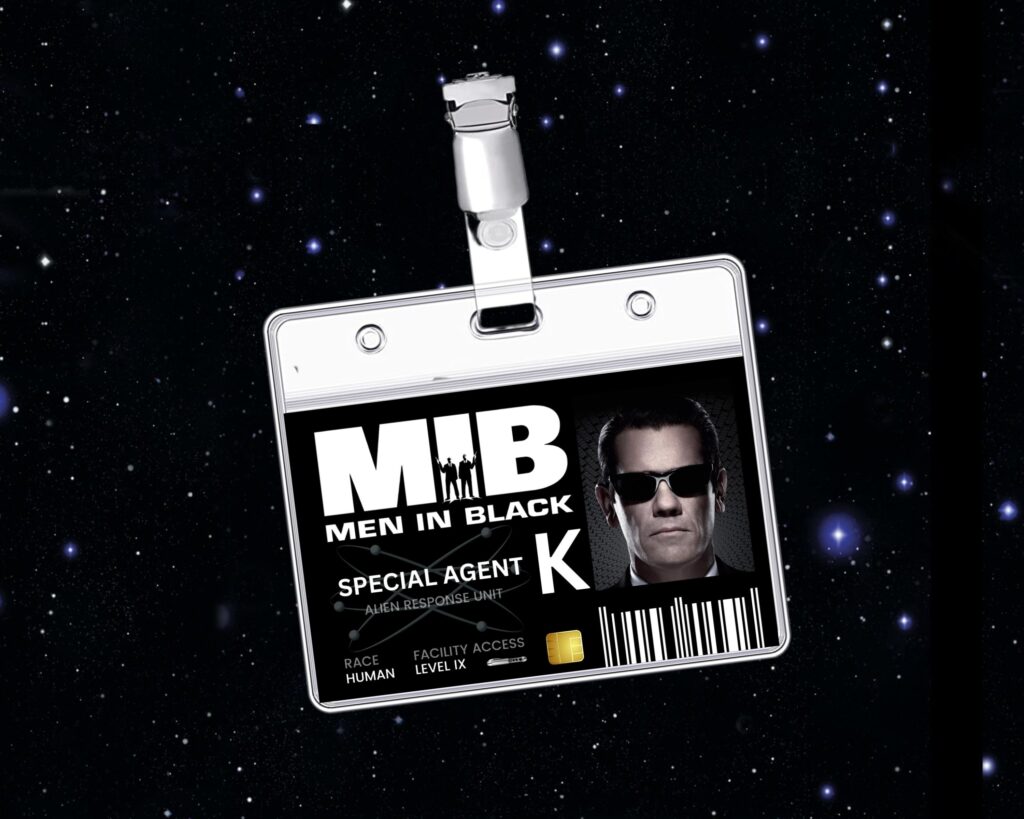PRINTABLE Man In Black ID Card Badge YOUNG Special Agent K Cosplay