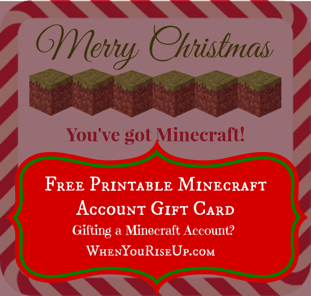 Printable Minecraft Account Gift Certificate SKrafty