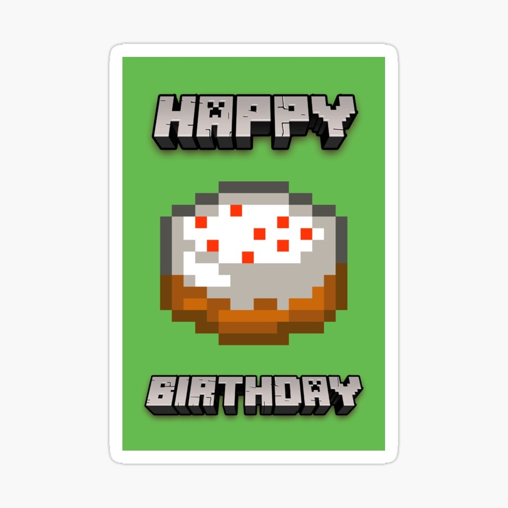 Printable Minecraft Happy Birthday Card Printable JD