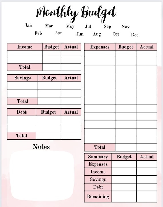 weekly budget worksheet
