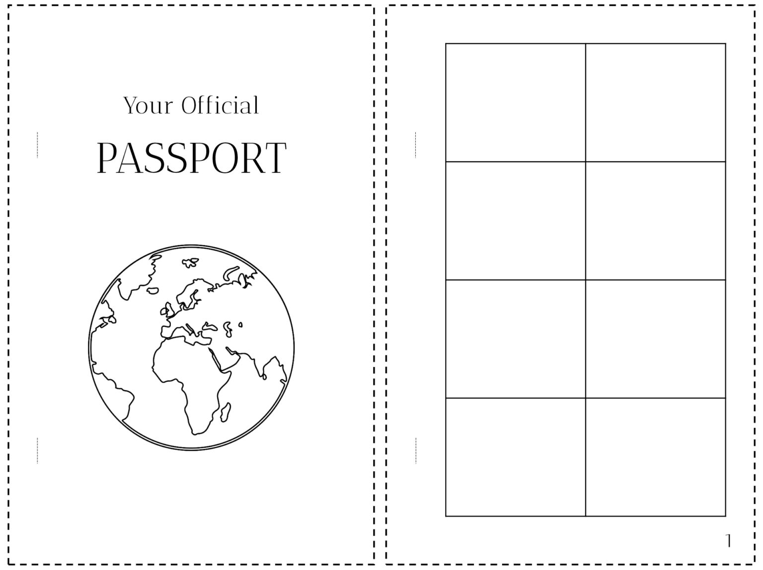 Printable Passport For Kids Pretend Travel Adventure Kit Fillable 