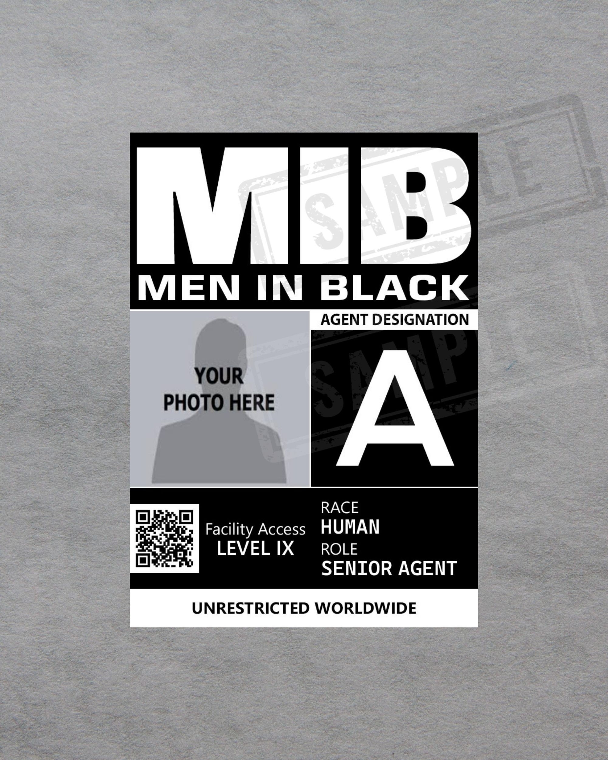 men in black id card printable