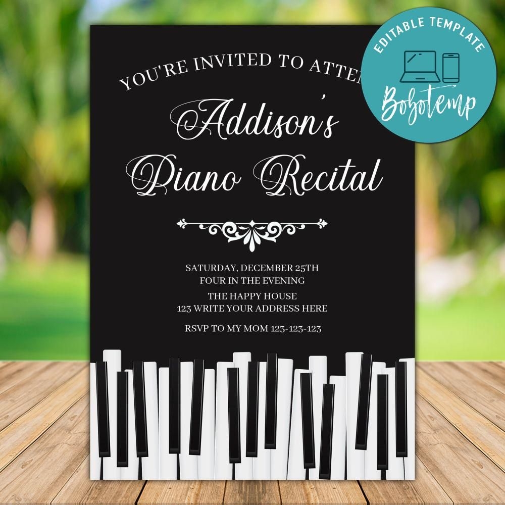 piano recital invitation template free