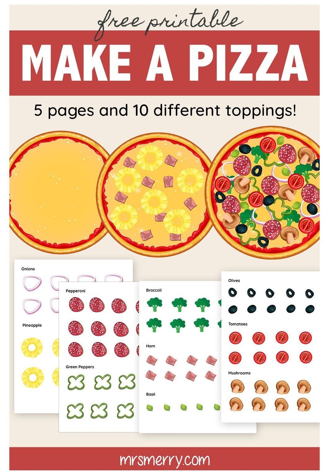 Printable Pizza Craft