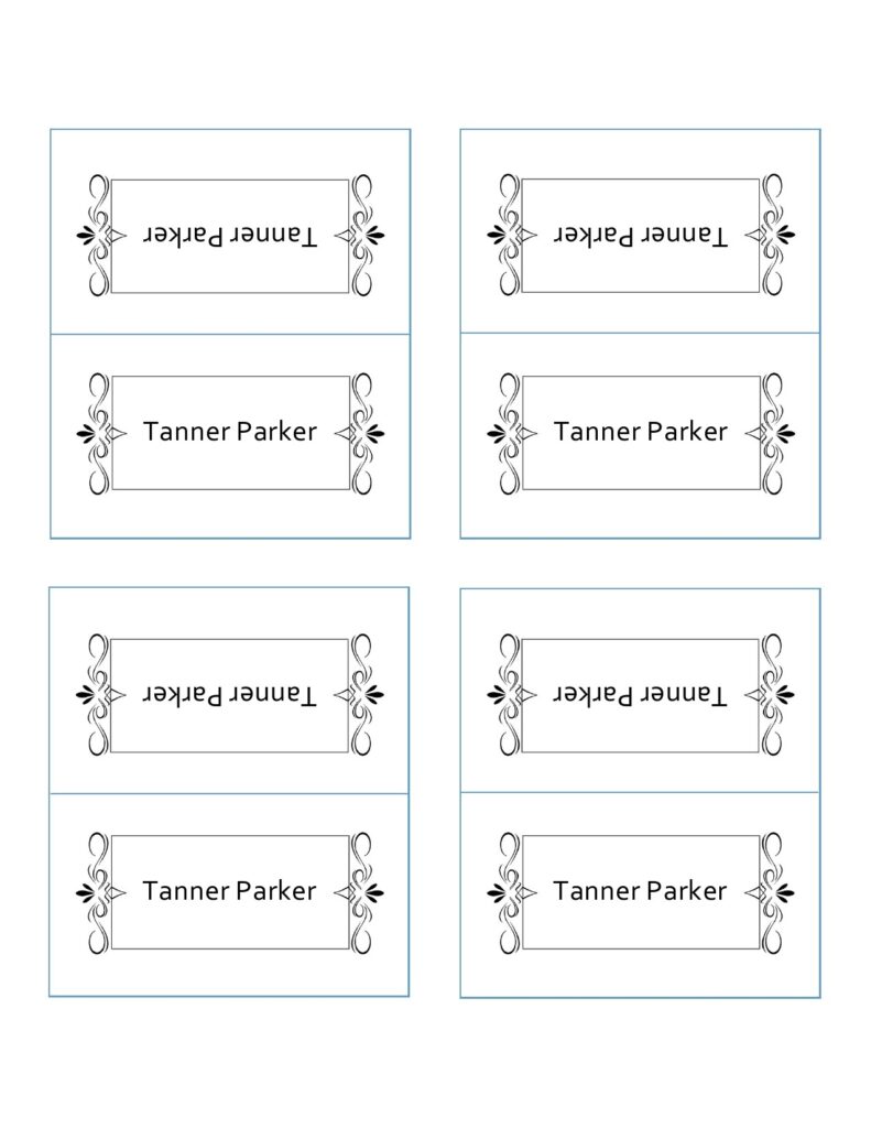Printable Place Cards Template Word Printable Templates