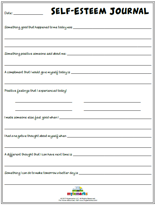 Printable Self Esteem Worksheets Pdf Printable Worksheets