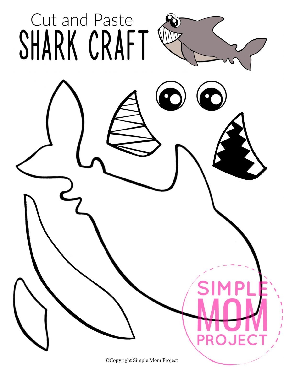 Printable Shark Craft Template