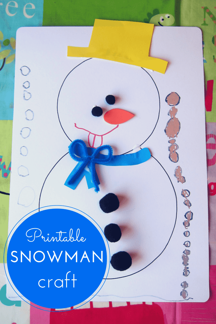 Printable Snowman Craft For Kids HodgePodgeCraft