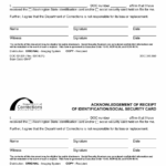 Printable Social Security Card Replacement Receipt Printable Form