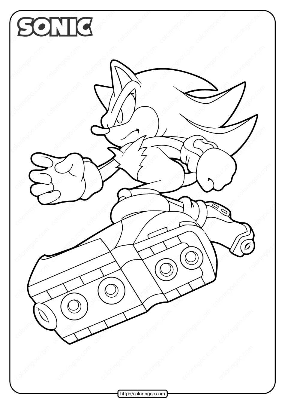 free printable sonic hedgehog coloring pages
