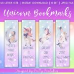 Printable Unicorn Bookmarks Unicorn Gifts Printable Unicorn