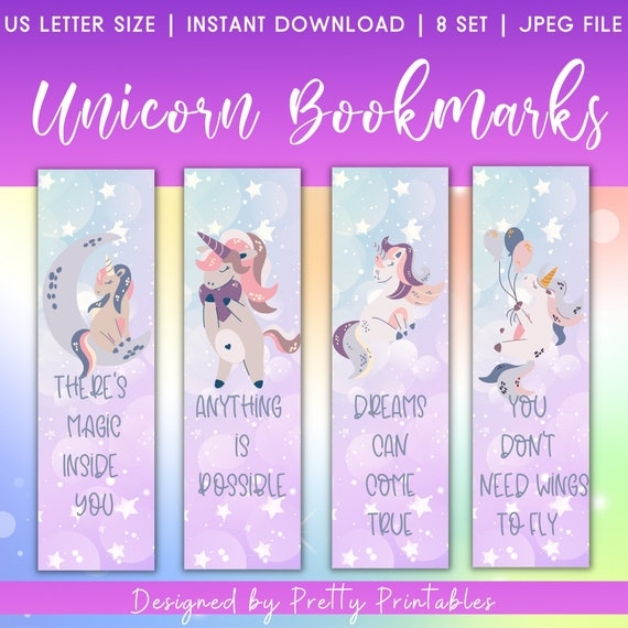 Printable Unicorn Bookmarks Unicorn Gifts Printable Unicorn
