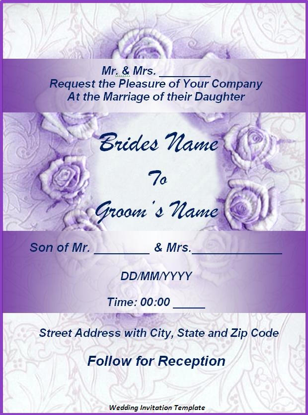 Printable Wedding Invitations Templates