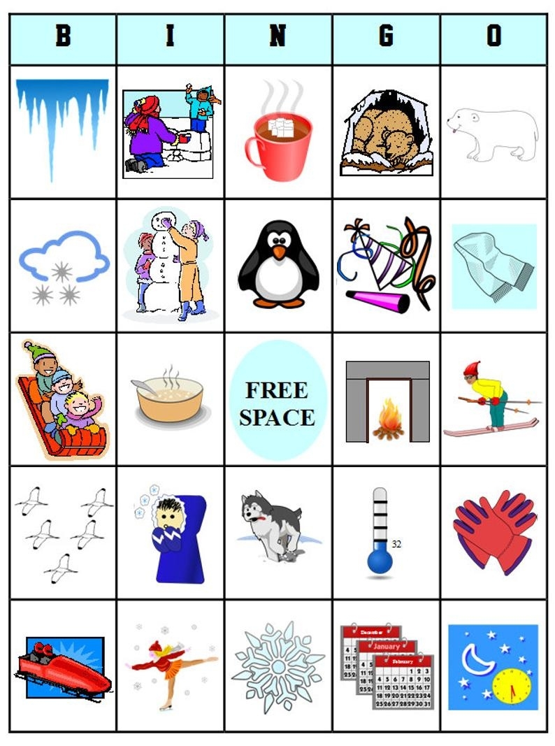 Printable Winter Bingo Cards