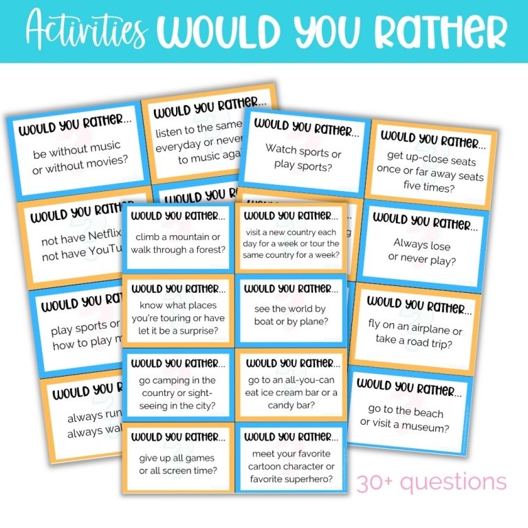Printable Would You Rather Question Cards Cheerful Shop